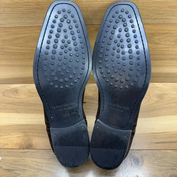 To Boot Adam Derrick Mens Dress Shoes Size 10.5 Dark Brown Suede Cap Toe - Picture 9 of 11